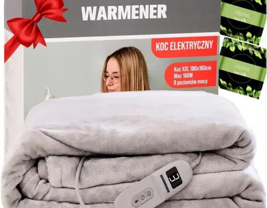 Koc Elektryczny 180x160 DUŻY Podgrzewany Grzejący 160W Grzewczy na PREZENT