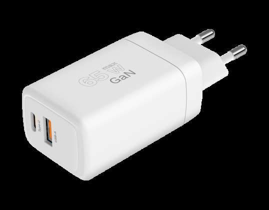 Kruger&amp;Matz 65 W GaN wall charger with Power Delivery and Quick Charge function