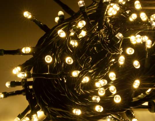 LEC ZAR0479 Guirlande lumineuse LED Rebel pour sapin de Noël extérieur 10 m. blanc chaud. avec changement de mode d'éclairage