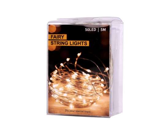 Luces de alambre decorativas LED 5m 50LED blanco frío