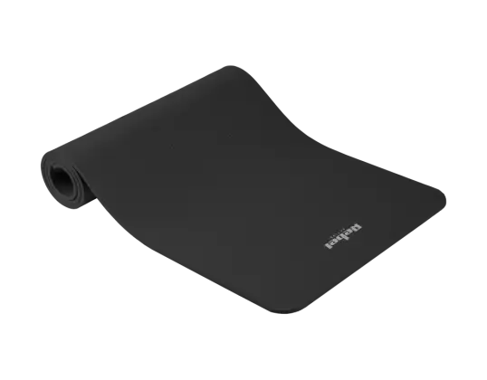 Tapete de exercício para yoga pilates fitness 183x61cm, espessura 1cm, material NBR, preto, REBEL ACTIVE