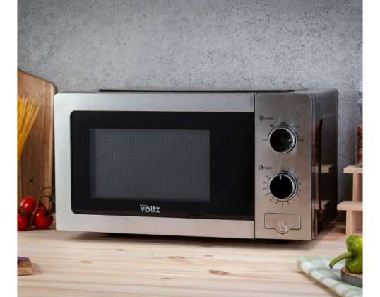 Oliver Voltz OV51443C, Microwave oven, 700W, 20 l., 5 power levels, Timer up to 35 min., Defrost function, Gray
