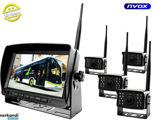 Car Dashboard Monitor Recorder LCD 7 inches AHD with support for 4 wireless cameras 12V 24V