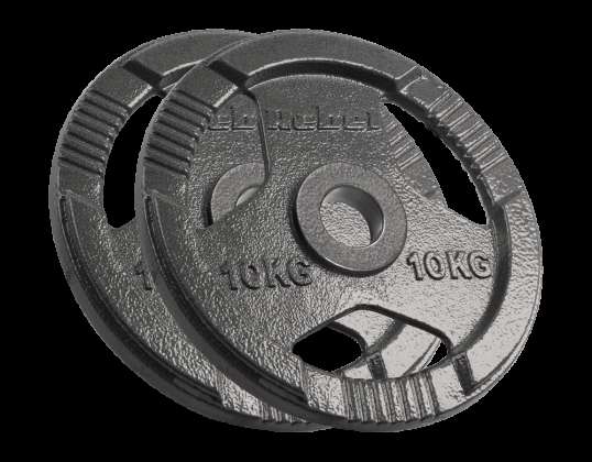 LEC RBA 2143 Sada činek z olympijské litiny 10 2x10kg. Otvor 51 mm. talíř s držadly. REBEL ACTIVE