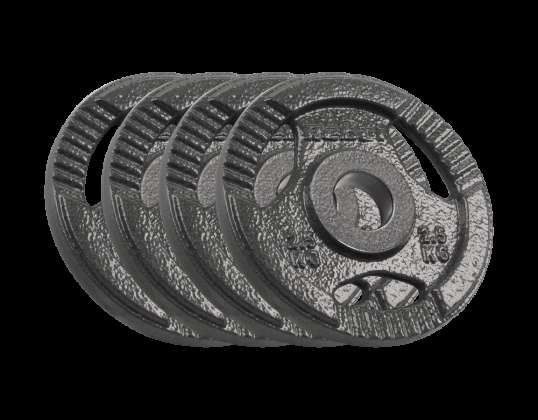 LEC RBA 2143 02.5 Olympic Cast Iron Weight Set 4x2.5kg. 51mm hole. plate with handles. REBEL ACTIVE