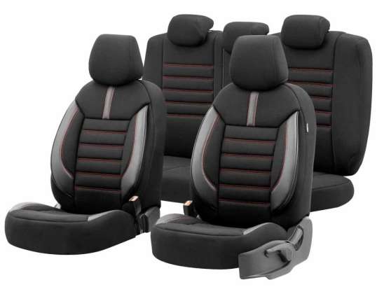 Set hoezen voor autostoelen otom limited 101 zwart/rood 3 rits