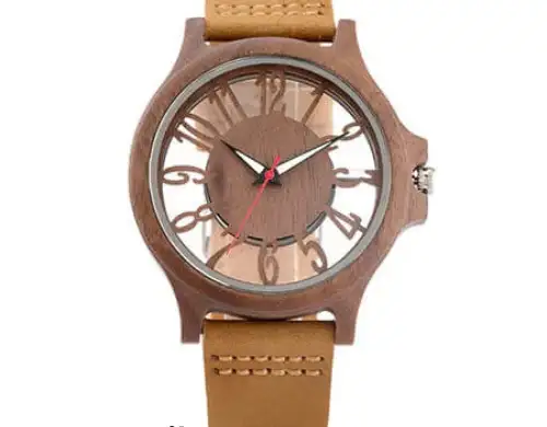 Männer&amp;#039; s Retro Uhr Woodster (Kaffee) ~ Holow | Holzuhr | Armbanduhr