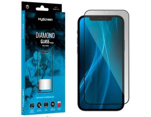 Beschermglas MyScreen DIAMOND GLASS LITE edge FULL GLUE zwart Apple iPhone 12 Pro Max 6.7&quot;