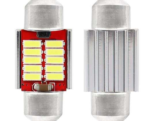 LED CANBUS 4014 10SMD FESTOON C5W C10W C3W 31MM WIT 12V 24V AMIO 02188