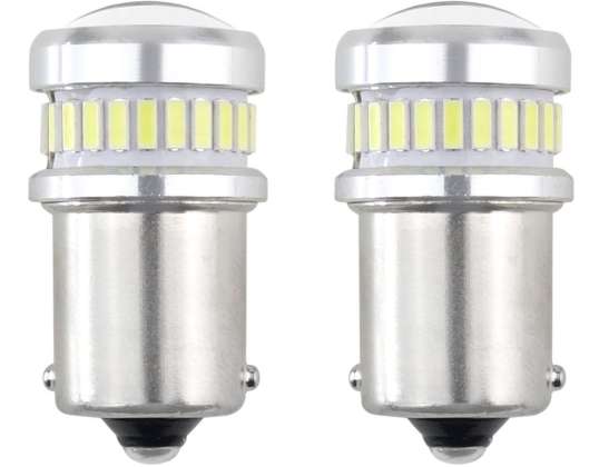 Ampoules LED canbus 3014 24smd 3030 6smd ba15s p21w r10w r5w blanc 12v 24v amio 02448