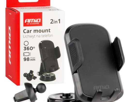 Suporte de telefone do carro cockpit e ventilação de ar 2in1 360° amio 04138