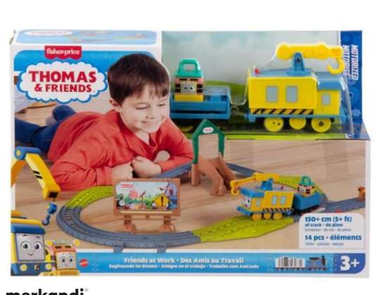 Ein Set mit einer Lokomotive mit Antrieb Thomas und Freunde, Freunde bei der Arbeit