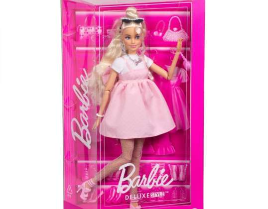 Barbie Puppe Deluxe Style 3 rosa Kleid mit großer Schleife