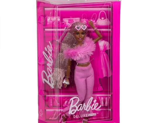 Barbie Puppe Deluxe Style 4 rosa Set mit Fell