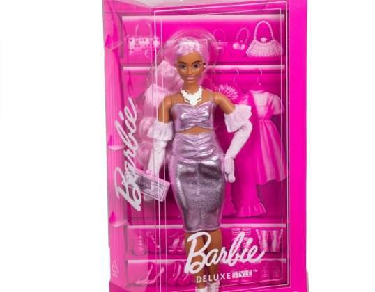 Barbie-Puppe Deluxe-Stil 1 Kleid in Metallic-Rosa