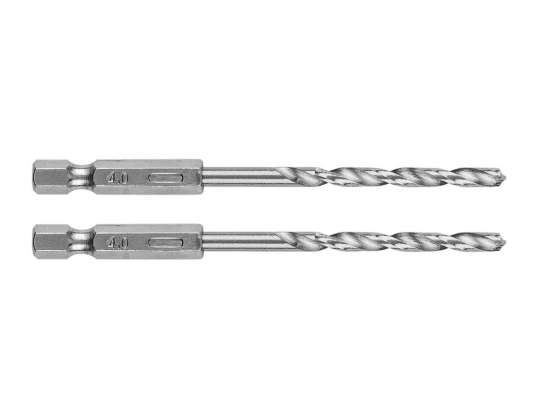 Metallbor Hex 4.0 mm. 2 stk.