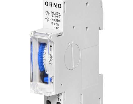 Mechanical timer 1 module. 24 hours. minimum 15 minutes. 110,230 VAC. 100 hours reserve