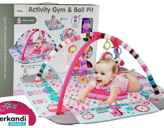 Große pädagogische Poolmatte für Babys 5in1 mit Nilpferdbällen