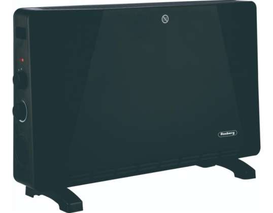 Rosberg R51974E, Convector Heater, 2500W, 3 power settings, Freestanding, Black