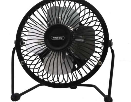 Rosberg R51760I6, Desk USB Fan, 2.5W, 6&amp;quot;, 1 speed setting, Black