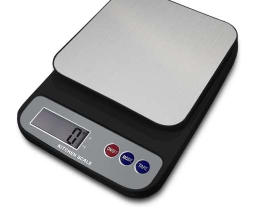 Rosberg R51651P, Elektronisk Kjøkkenvekt, opp til 5 kg., batterier inkludert, Svart/Grå