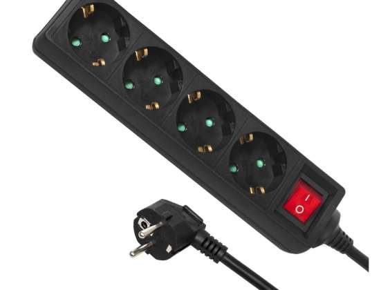 Maclean strāvas sloksne. paplašinājums. 4 sloti. slēdzis. 3500W. 3m. Vācu tipa. MCE196G