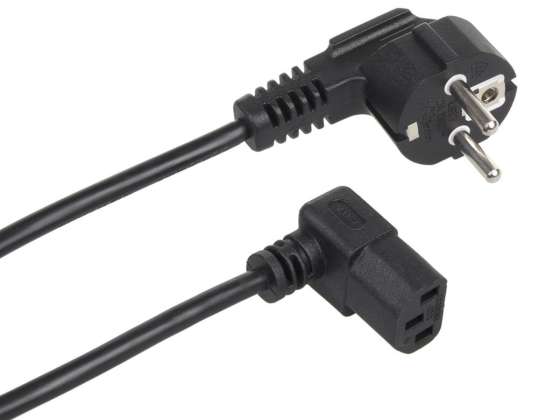 Cable de alimentación Maclean. en ángulo. 3 pines. enchufe EU. 1.5m. MCTV 851
