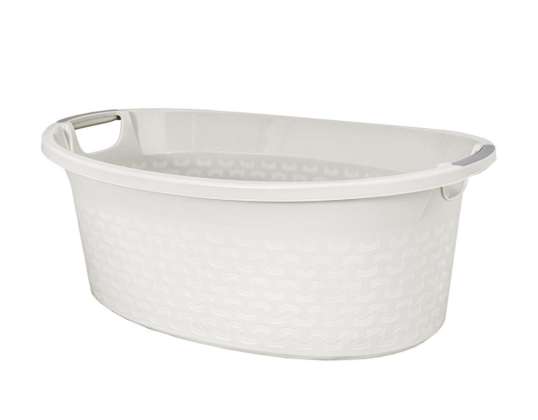 Wäschebehälter mit Griffen Branq Cotton 40L antikweiß
