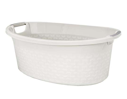 Ovaler Behälter Cotton 60l. antikes Weiß 1460
