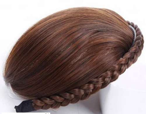 Bang &amp;amp; braid headband Belezza (light-brown) ~ banse | Wig with bangs