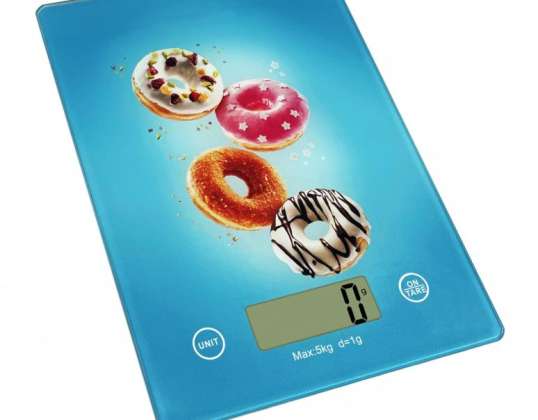 Kitchen scale Rosberg Premium RP51651KD, 5 kg., 2xAAA batteries (not included), LCD screen, Donuts