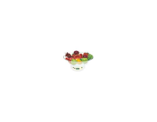 Rosberg R51651B, Kitchen scale, Max measuring weight-5kg, LCD display, white