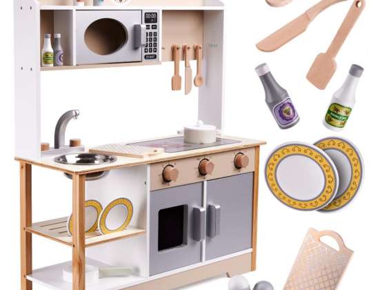 Παιδική κουζίνα ξύλινη MDF KUKETO αξεσουάρ 85cm LULILO