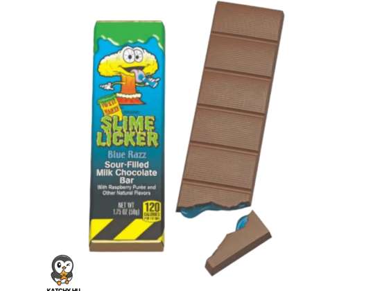 Giftigt affald Slim Licker Chokoladebar Blå Razz 50g