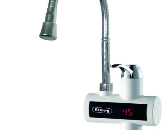 Rosberg R57100BFW, Water heater, 3000W, Countertop, with flexible spout, White