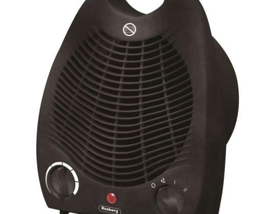 Fan heater Rosberg R51970G, 2000W, 3 operating modes, Thermostat, Cool function, Black