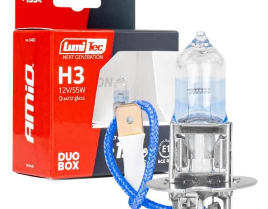 Ampoules halogènes H3 12v 55W lumitec next generation 135 duo amio 04403