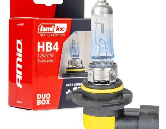 Ampoules halogènes hb4 12v 51w lumitec next generation 135 duo amio 04407