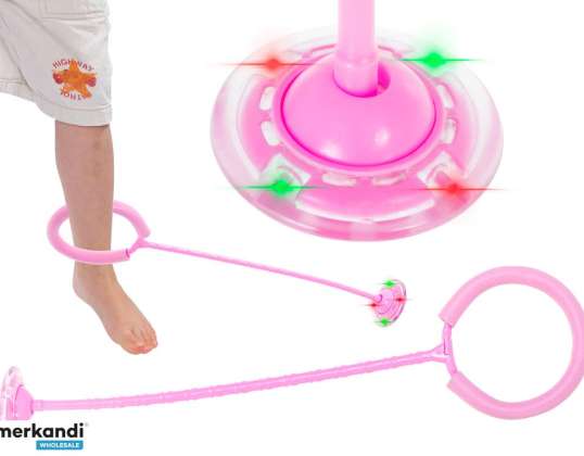 Hula hoop, skipping rope, pink LED light-up ball