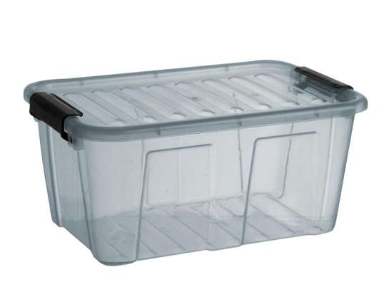 Conteneur avec couvercle Plast Team Home Box 7 7L transparent gris