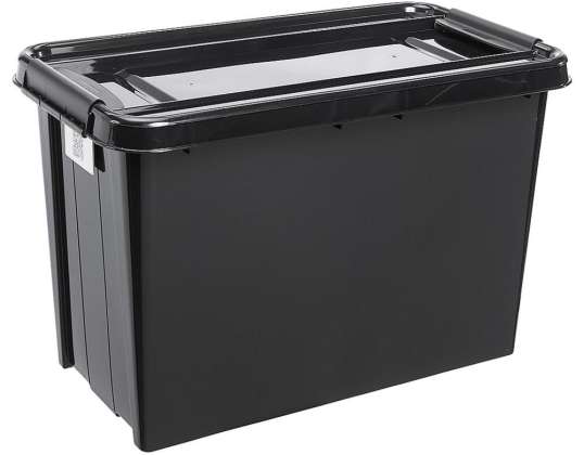 Контейнер с крышкой PlastTeam ProBox Recycle QR 70L черный