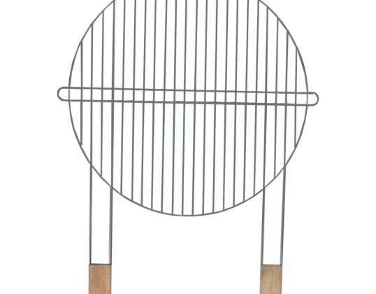 Runder Grillrost. Meister Grill. Heiraten. ca. 51 cm. Material: verchromter Stahl. Griffe aus Holz