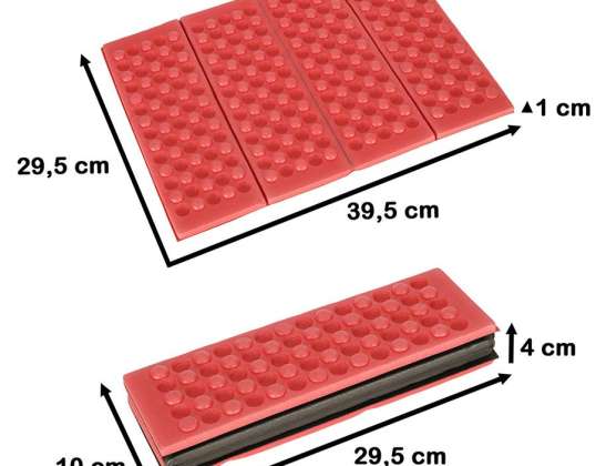 Folding foam mat for tourist seat red