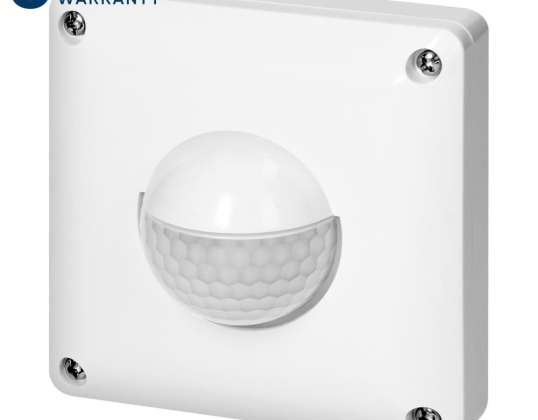 Bevegelsessensor. 2 og 3 leder. 190 st. IP65. 500W. maks. rekkevidde. 20m. til boks. hvit