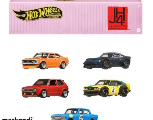 Set mit 5 Premium-Autofahrzeugen aus Metall Japan