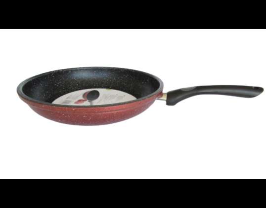 Aluminum Frying pan Rosberg R51319G24, 24 cm., Marble cover, Induction, Bordeaux melange