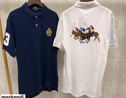 Ralph Lauren miesten pikeepaita, valkoinen ja sininen, koot: S, M, L, XL, XXL