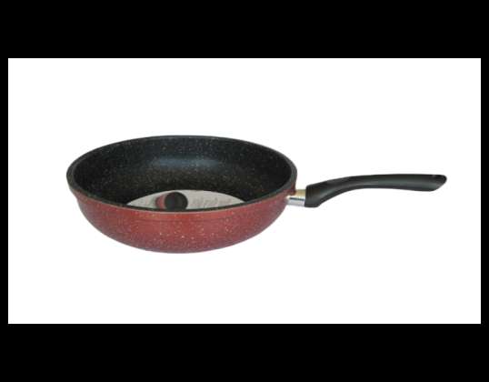 Rosberg R51319G22D, Deep Frying pan, 22сm., Marble cover, Induction, Bordeaux melange