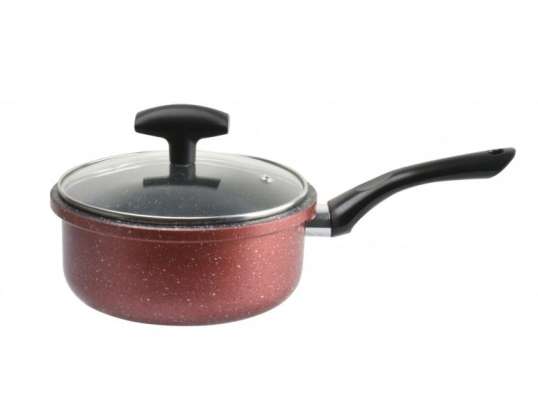 Sauce pan with lid Rosberg R51321G18, 18cm/1.8l, Marble finish, Induction, Bordeaux melange