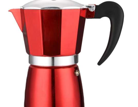 Rosberg Coffee Maker R51173BP9, 9 cups, Aluminum, Red